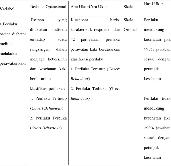 Tabel 3. 1 Tabel Definisi Operasional Penelitian 