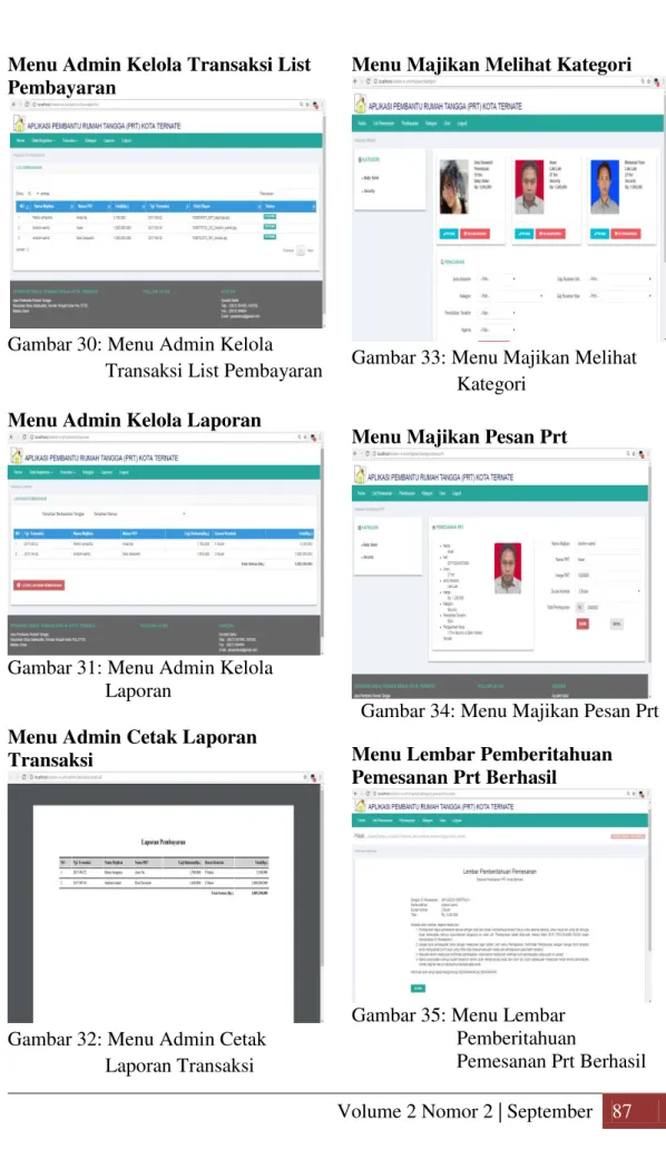Gambar 30: Menu Admin Kelola  Transaksi List Pembayaran 