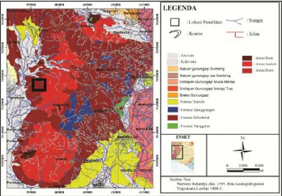 Gambar 1. Peta Geologi Regional Pegunungan Kulon Progo (Rahardjo dkk., 1995).