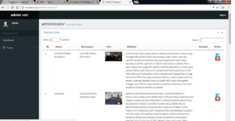 Gambar 6. Tampilan web pada smartphone  