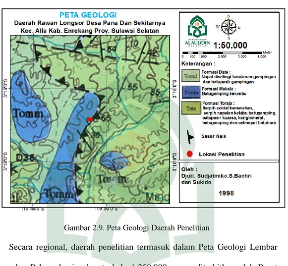 Gambar 2.9. Peta Geologi Daerah Penelitian 