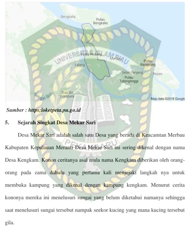 Gambar IV.3 : Peta Kecamatan Merbau Kabupaten Kepulauan Meranti 