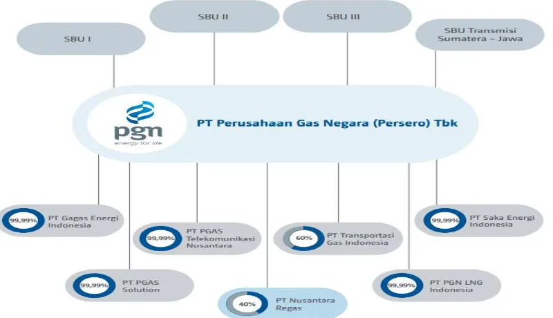 Gambar .1 :Sumber Gas, Jaringan Pipa dan Fasilitas PT. Perusahaan Gas Negara (Persero) Tbk 