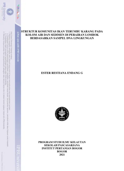 STRUKTUR KOMUNITAS IKAN TERUMBU KARANG PADA KOLOM AIR DAN SEDIMEN DI ...