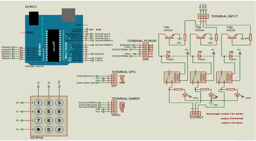 Gambar 1. Skematik Rangkaian (Software Proteus) 