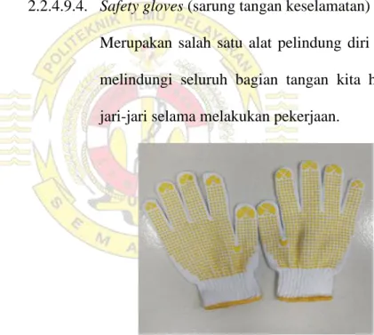Gambar 2.7 Safety gloves  2.2.4.9.5.  Safety Glasses (kacamata pelindung) 