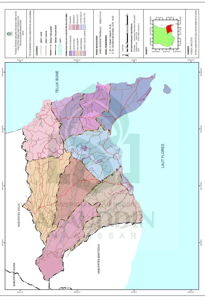 Gambar 4.1 Peta Administrasi Kabupaten Bulukumba 