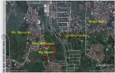 Gambar 1. Lokasi Penelitian di Lahan Sawah Desa Mekarjaya