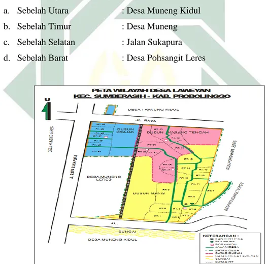 Gambar 4.4 Peta Wilayah Desa Laweyan Kecamatan Sumberasih 
