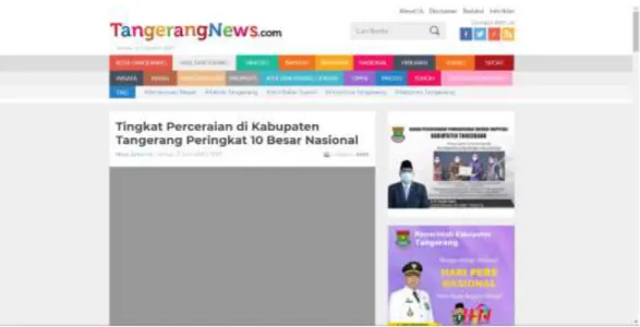 Gambar 1.1Berita Tingkat Perceaian di Tangerang 