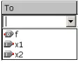 Figure 23. The drop-down menu displays the input and output names.