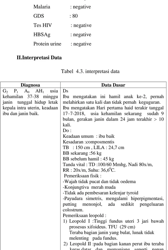 Tabel  4.3. interpretasi data 