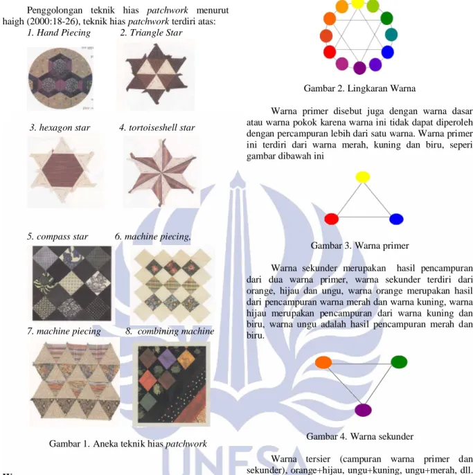 Gambar 1. Aneka teknik hias patchwork