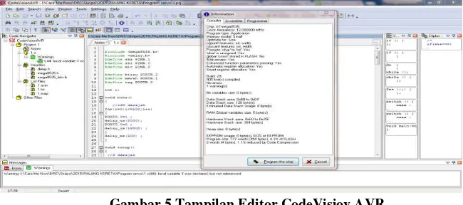 Gambar 5 Tampilan Editor CodeVisiov AVR 