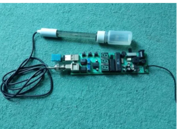 Gambar 6. prototipe dari rancang bangun alat ukur  pH, suhu dan kelembaban dengan media tanam 