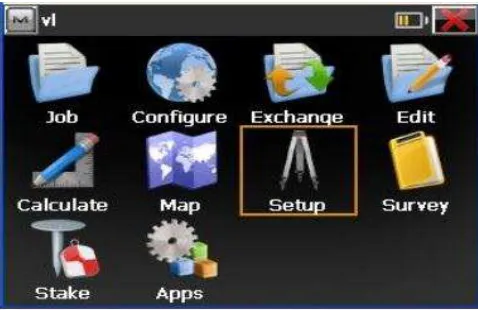Gambar 3.6 Setting Backsight dengan Memilih Menu Setup 