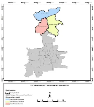 Gambar 2. Peta Administrasi Wilayah Studi (Hasil Analisis) 