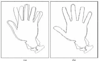 Gambar 1. Dua disuperposisikan kontur dari tangan  individu yang sama: 