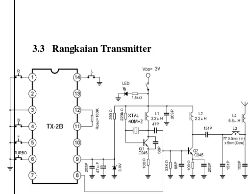 Gambar 3.7 Rangkaian Remote (transmitter) 