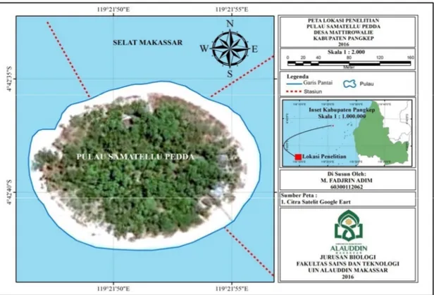 Gambar 3.1. Peta pulau samatellu Pedda Kabupaten Pangkep 