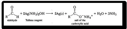 Gambar 9. Reaksi aldehid dengan reagan Tollens 