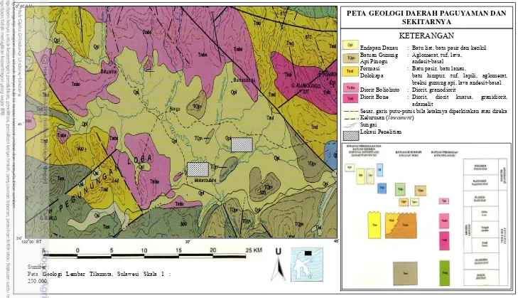 Gambar 6. Peta Geologi Daerah Paguyaman dan Sekitarnya