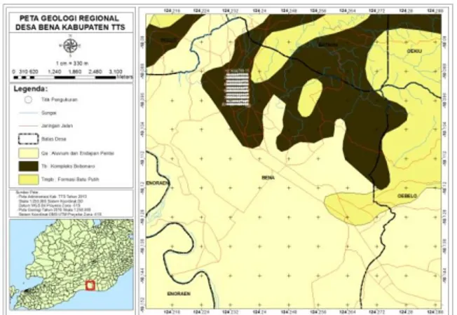 Gambar 1. Peta geologi lokasi penelitian 