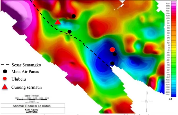 Gambar 4. Peta anomali magnet regional 