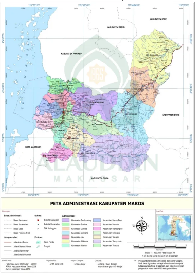 Gambar 4.1Peta Adminstrasi Kabupaten Maros 