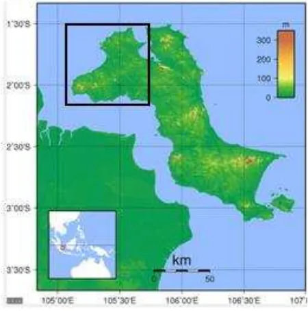 Gambar 4. Peta morfologi Pulau Bangka.
