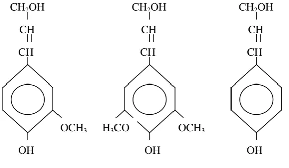 Gambar 2. Unit dasar penyusun lignin 
