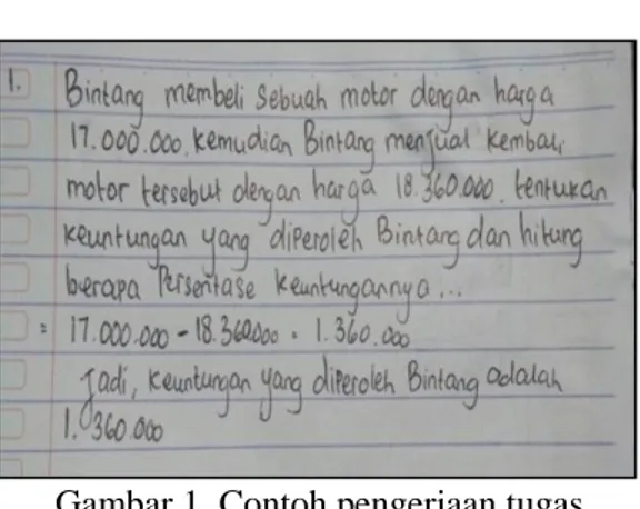 Gambar 2. Contoh pengerjaan tugas   peserta didik 