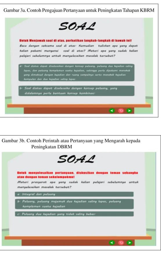 Gambar 3b. Contoh Perintah atau Pertanyaan yang Mengarah kepada Peningkatan DBRM