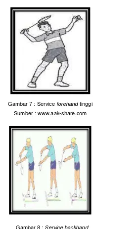 Gambar 7 : Service forehand tinggi 