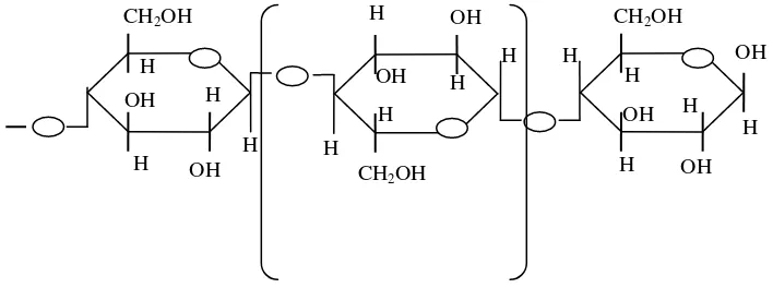 Gambar 2.  Struktur kimia selulosa 