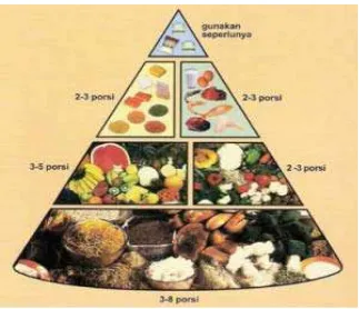 Gambar 1.1.: Piramida Makanan. (Sumber : Kementerian Kesehatan Republik 