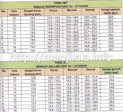 Tabel 2.2. Indeks Massa Tubuh(IMT) (Sumber: http://manjilala.info/pengukuran-
