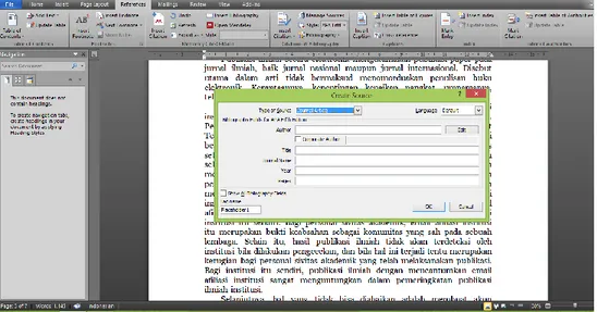 Gambar 8. Tools References Microsoft Word     