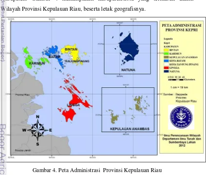 Gambar 4. Peta Administrasi  Provinsi Kepulauan Riau 