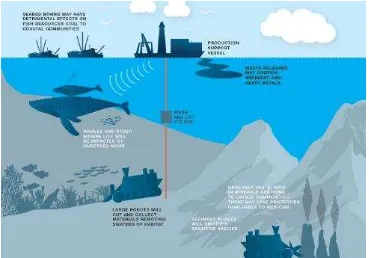 Gambar 1. Infografis dampak pertambangan dasar laut terhadap ekosistem (Greenpeace, 2013) 