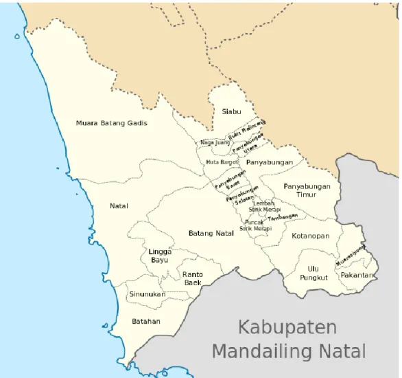 Gambar 3.3; Peta Kabupaten Mandailing Natal. 