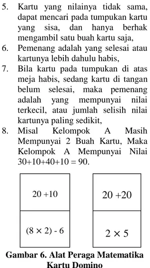 Gambar 4. Alat Peraga Matematika  Kartu Domino 