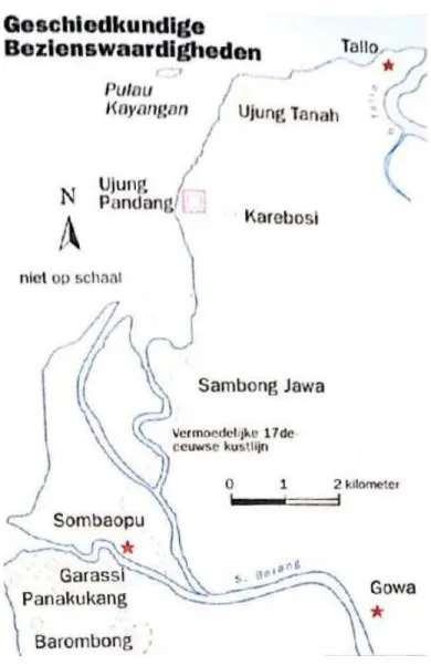 Gambar 5. Letak Geografis Somba Opu  (Sumber: Indonesia Travel Guides, 1991) 