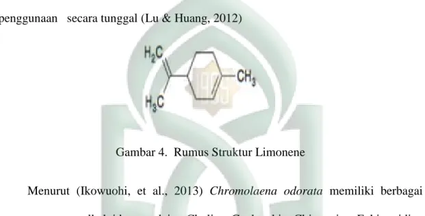 Gambar 4.  Rumus Struktur Limonene