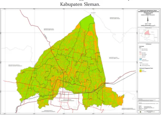 Gambar 2. Peta Kesesuaian Penggunaan Tanah terhadap RTRW Kabupaten Sleman.