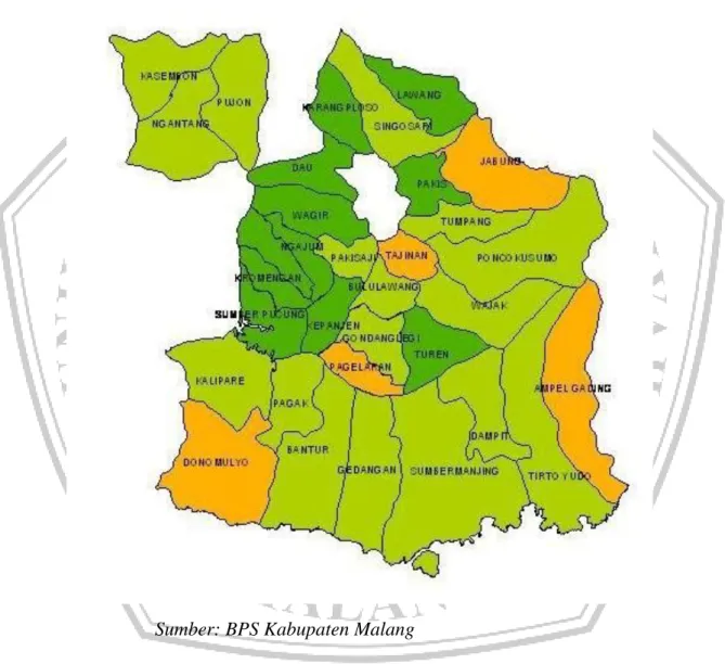 Gambar 3.1 Peta Wilayah Kabupaten Malang 