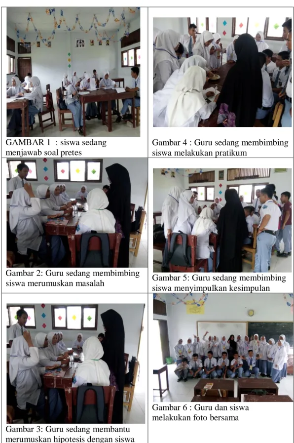 GAMBAR 1  : siswa sedang  menjawab soal pretes 