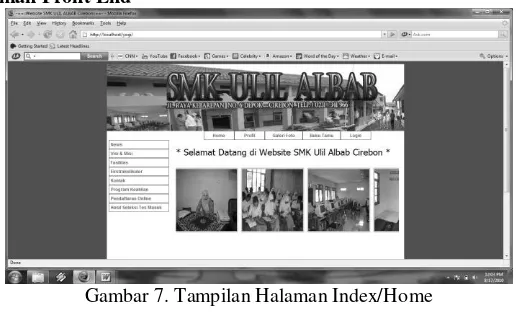 Gambar 7. Tampilan Halaman Index/Home 