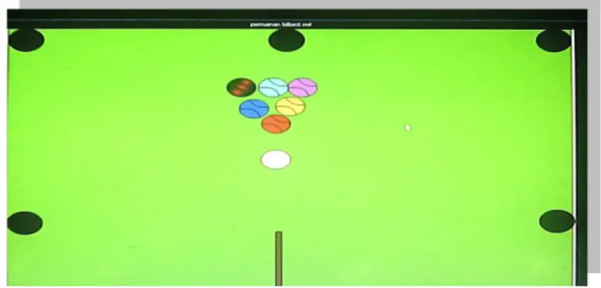 Gambar 4.1. video permainan bola billiard 