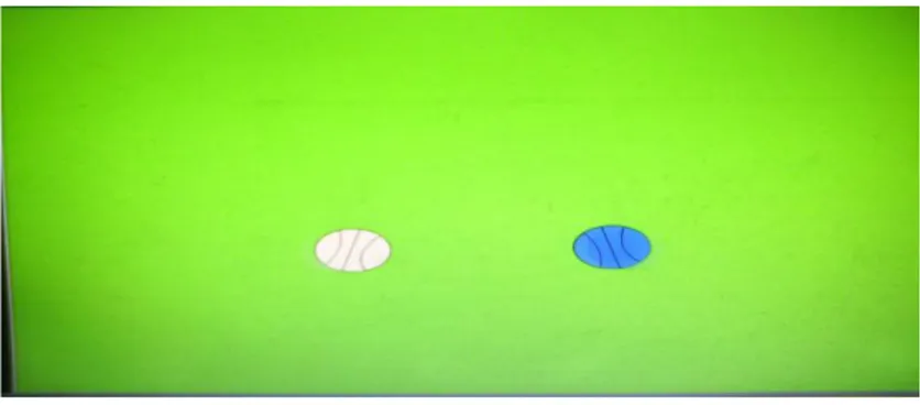 Gambar 4.2. Video dua buah bola yang saling bertumbukan 